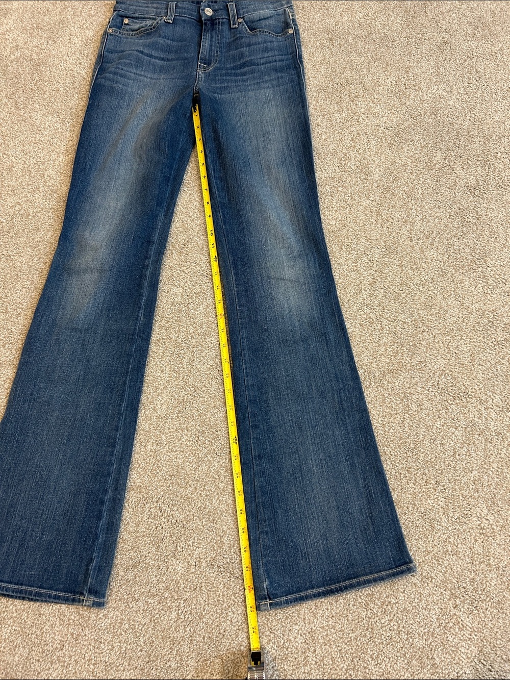 7 For All Mankind Dark Blue Flared Women’s Jeans - Picture 2 of 10